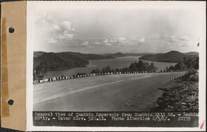General view of Quabbin Reservoir from Quabbin Hill Road, looking northeasterly, water elevation 528.41, Quabbin Reservoir, Mass., June 5, 1946