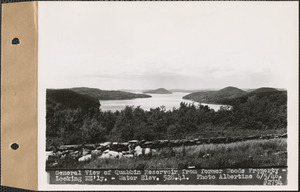 General view of Quabbin Reservoir from former Woods property, looking northeasterly, water elevation 528.41, Quabbin Reservoir, Mass., June 5, 1946