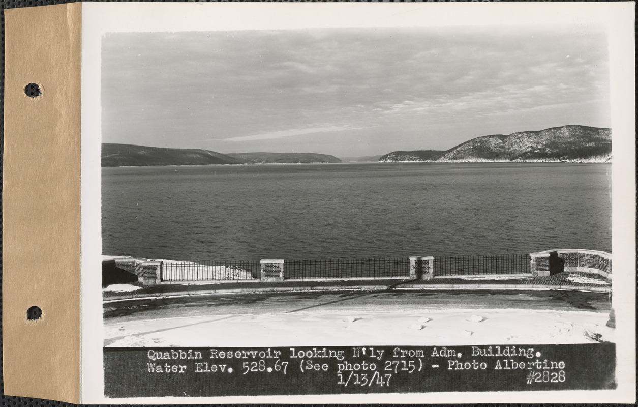 Quabbin Reservoir Looking Northerly From Administration Building, Water ...