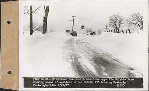 View on Route #9 between Ware and Belchertown opposite Elm Heights Farm showing scene of accident to car M.D.C. 273, looking westerly, Mass., Feb. 22, 1947