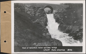 View of waterfall below spillway bridge, Quabbin Reservoir, Mass., May 15, 1947