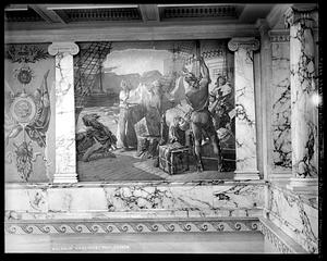 Tea Party mural decoration, State House, Boston, by Robert Reid, State House