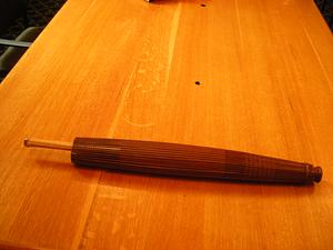 Japanese parasol, of conical form folded