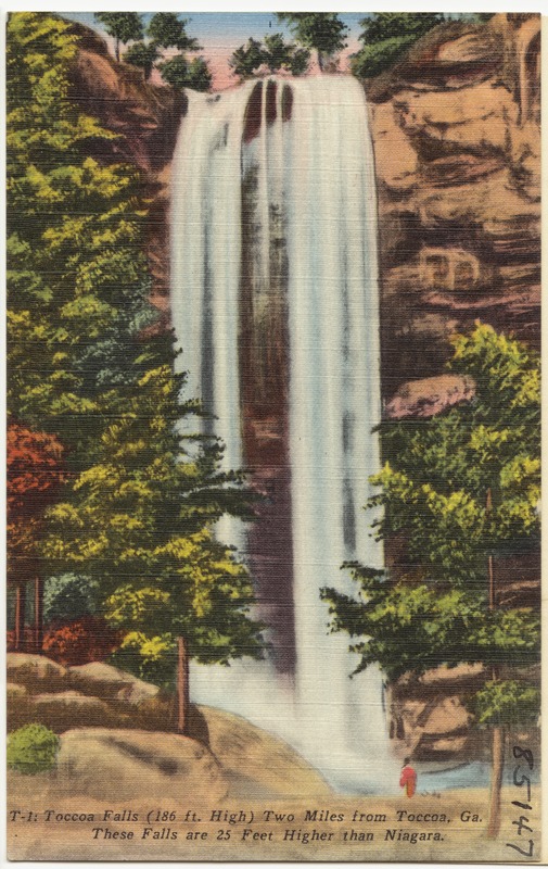 Toccoa Falls (186 ft. high) two miles from Toccoa, Ga., these falls are ...