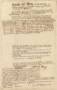 Deed, Zacariah Billings to sons David and Silas Billings, land in Hatfield and on Mount Warner, Hadley, 1771