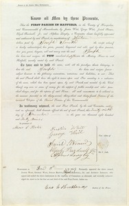 Deed to Pew 63, First Parish in Hatfield, to Joseph Smith, 1849