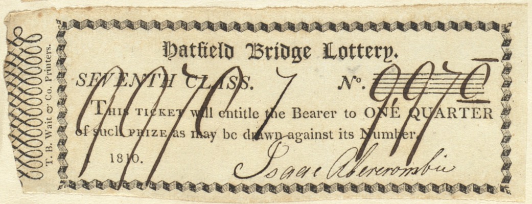 Hatfield Bridge Lottery ticket No. 9970