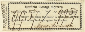 Hatfield Bridge Lottery ticket No. 9957