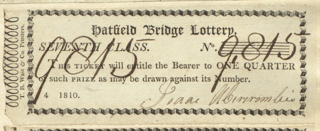 Hatfield Bridge Lottery ticket No. 9815
