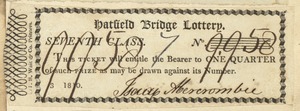 Hatfield Bridge Lottery ticket No. 9958