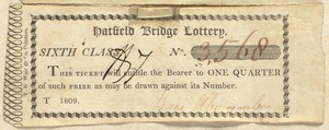 Hatfield Bridge Lottery ticket No. 3568