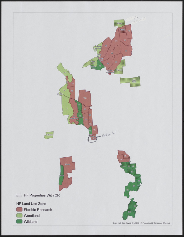 Harvard Forest Properties Land Use Zones and CRs