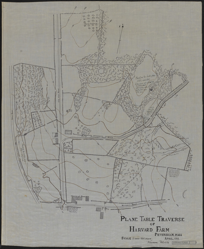 Plane Table Traverse of Harvard Farm 1911