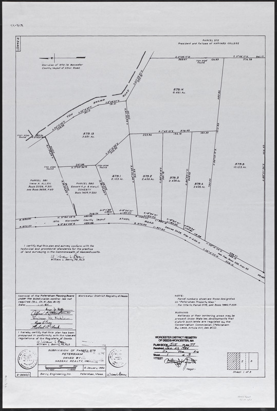 Subdivision of Parcel 579 - Nadeau Realty, Inc