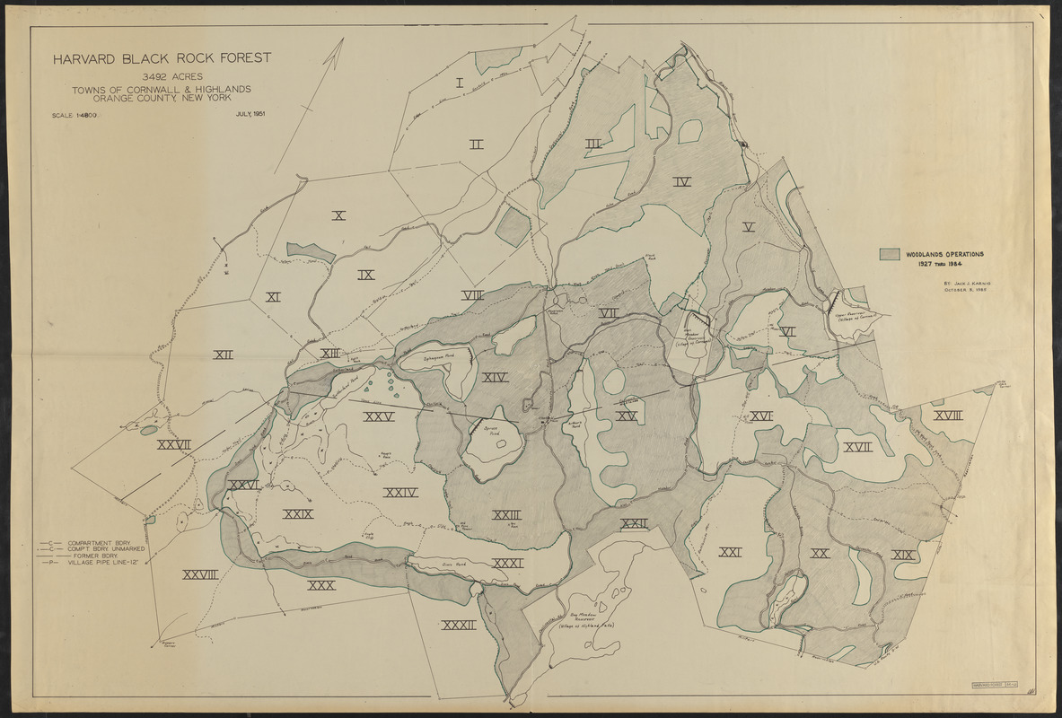 Harvard Black Rock Forest Woodlands Operations 1927-1984
