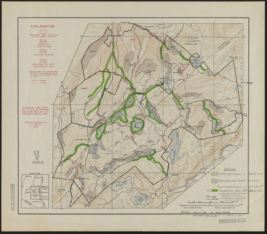 Black Rock Forest Map of Inoperable Land, Wetlands and Protection Forests