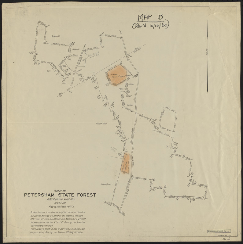 Plan of the Petersham State Forest