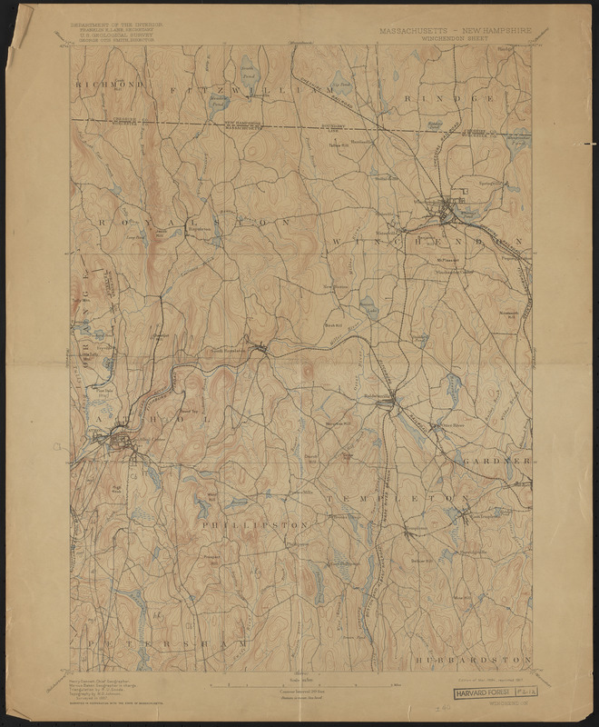 Topographic Maps of the Winchendon Sheet