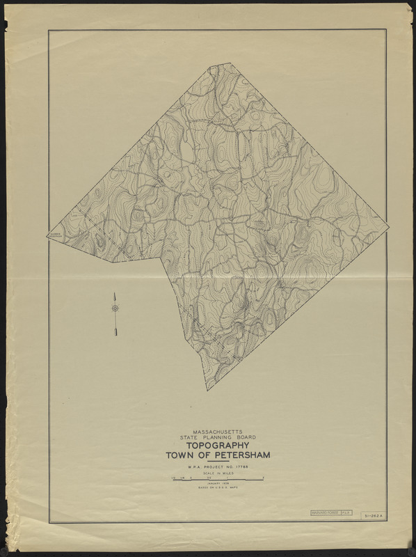 Topography Town of Petersham 1938