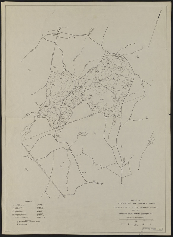 Stand Map of Parts of Petersham and Barre, MA Digital Commonwealth