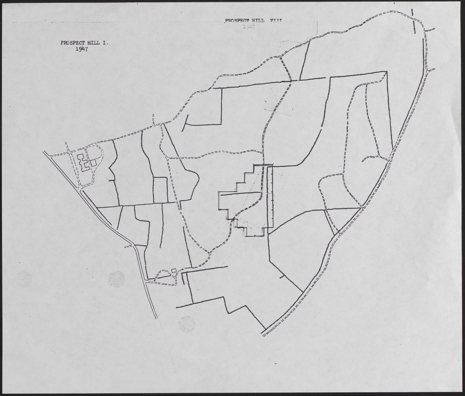 Lyford Grid overlayed onto 1947 Prospect Hill I and VII map