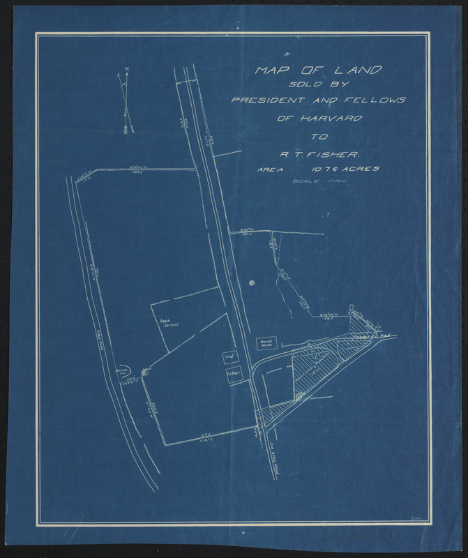 Map of Land Sold by President and Fellows of Harvard to R. T. Fisher