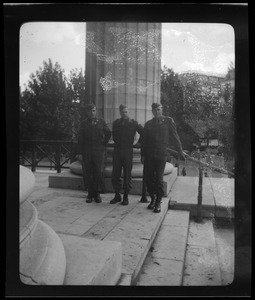 Leland Waite, Armas Nilson, and Frank Magdalinski, of the U. S. Army's 649th Engineer Battalion, at La Madeleine, Paris