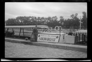 James Gargiulo, of the U. S. Army's 649th Engineer Battalion, with American Red Cross Showboat on the Seine, Paris