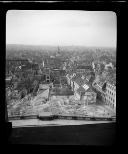 View of bomb-damaged Brussels from Palace of Justice