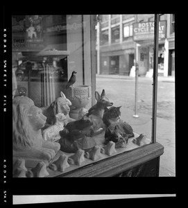 Figurines in shop window, Boston