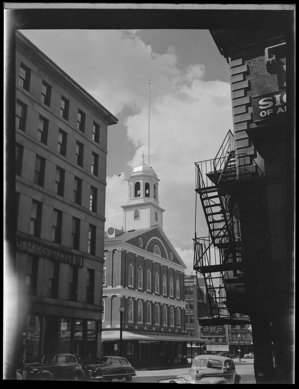 View of Faneuil Hall from Chatham Street, Boston Digital Commonwealth