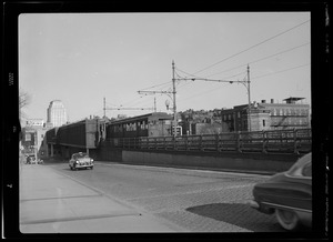 MBTA (Massachusetts Bay Transportation Authority) train leaving Charles Station, Boston