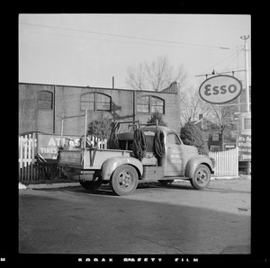 Back Bay Welding Co. truck, probably in Brookline Village, Massachusetts