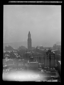 View of downtown and Custom House Tower from Suffolk County Courthouse, Boston