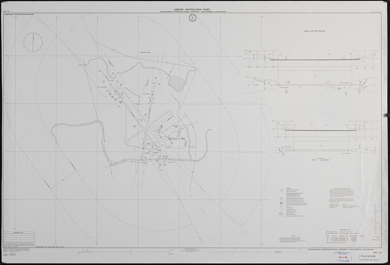 Airport obstruction chart OC 13, Alexandria International Airport, Alexandria, Louisiana