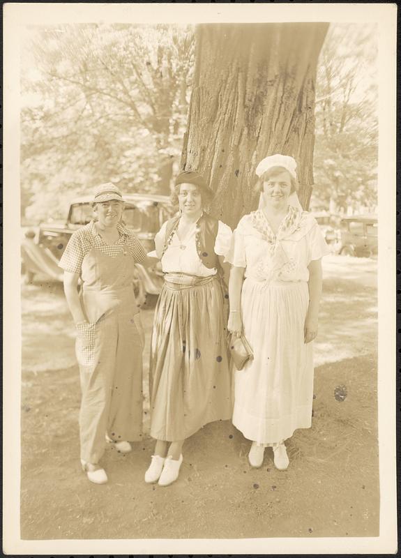 Gladys Johnson, and two unidentified women in costume