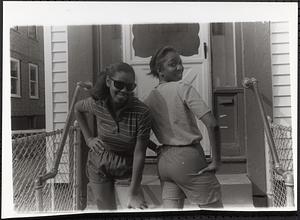 Striking a pose on the stoop