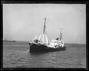 Ice covered trawler "Boston College"