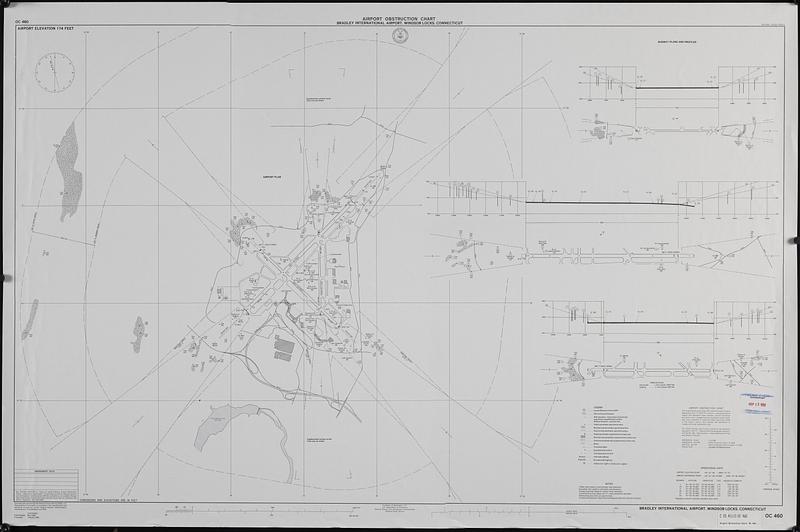 Airport obstruction chart, OC 460, Bradley International Airport, Windsor Locks, Connecticut