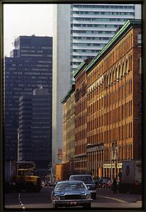 Boston (circa 1990) looking down Summer St. towards Federal Reserve Bld.