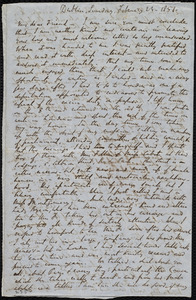 Letter from Richard Davis Webb, Dublin, [Ireland], to Maria Weston Chapman, Sunday, February 23, 1851