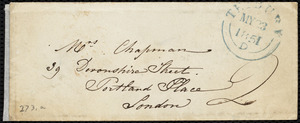 Letter from Floreska Lecomte, [Paris?, France], to Maria Weston Chapman, 1851 [May 23?]