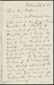 Letter from Richard Davis Webb, Dublin, [Ireland], to Maria Weston Chapman, July 26, [18]51