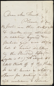 Letter from Maria Weston Chapman to Sarah H. Hunt, [1860?]