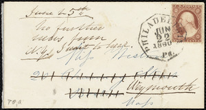 Letter from Margaret H. Landt, Phila[delphia], [Penn.], to Deborah Weston, June 21st, 1860