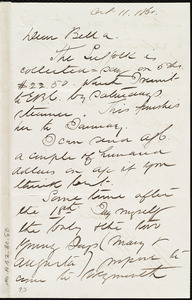 Letter from Henry Grafton Chapman, [New York], to Deborah Weston, Oct. 11, 1861