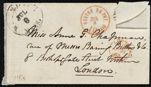 Letter from Maria Weston Chapman, Weymouth, [Mass.], to Anne Greene Chapman Dicey, Sunday, July 6, [1862]