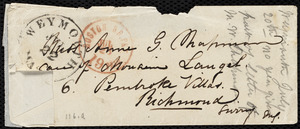 Partial letter from Maria Weston Chapman, [Weymouth, Mass.], to Anne Greene Chapman Dicey, [1862 July 21?]