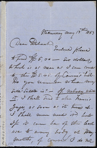 Letter from Maria Weston Chapman, [New York], to Deborah Weston, Wednesday, May 13th [through 14th], 1863