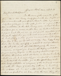 Letter from Mrs. Mary Welsh, 33 Dale(?) St[reet], Glasgow, [Scotland], to Maria Weston Chapman, Nov'r 2'd, 1841